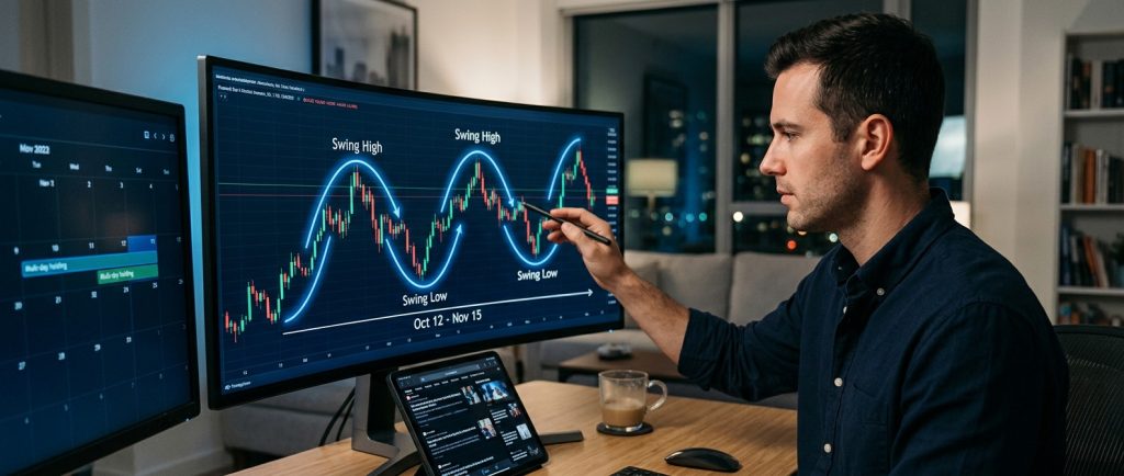 Swing trading on computer